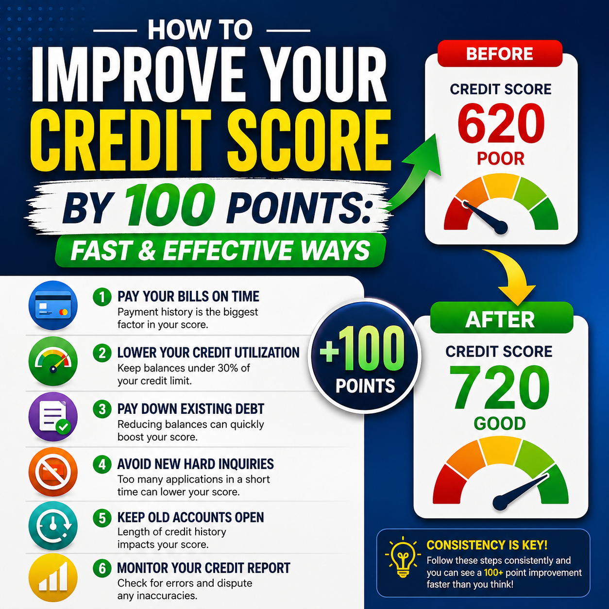 How to Improve Your Credit Score by 100 Points: Fast & Effective Ways