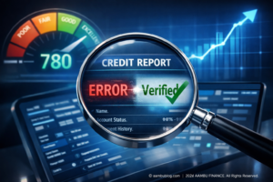 A professional guide showing the process of identifying and disputing incorrect information on a credit report.