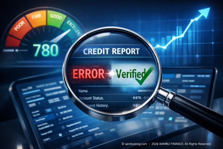 A professional guide showing the process of identifying and disputing incorrect information on a credit report.
