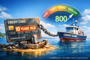 An illustration showing how the age of credit history impacts a person's total credit score.
