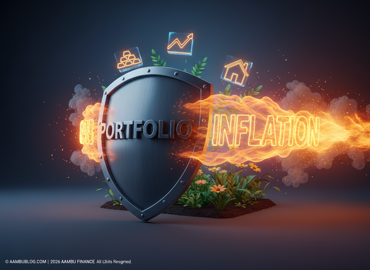A visual guide showing a balanced investment portfolio designed to withstand rising inflation in the US market.